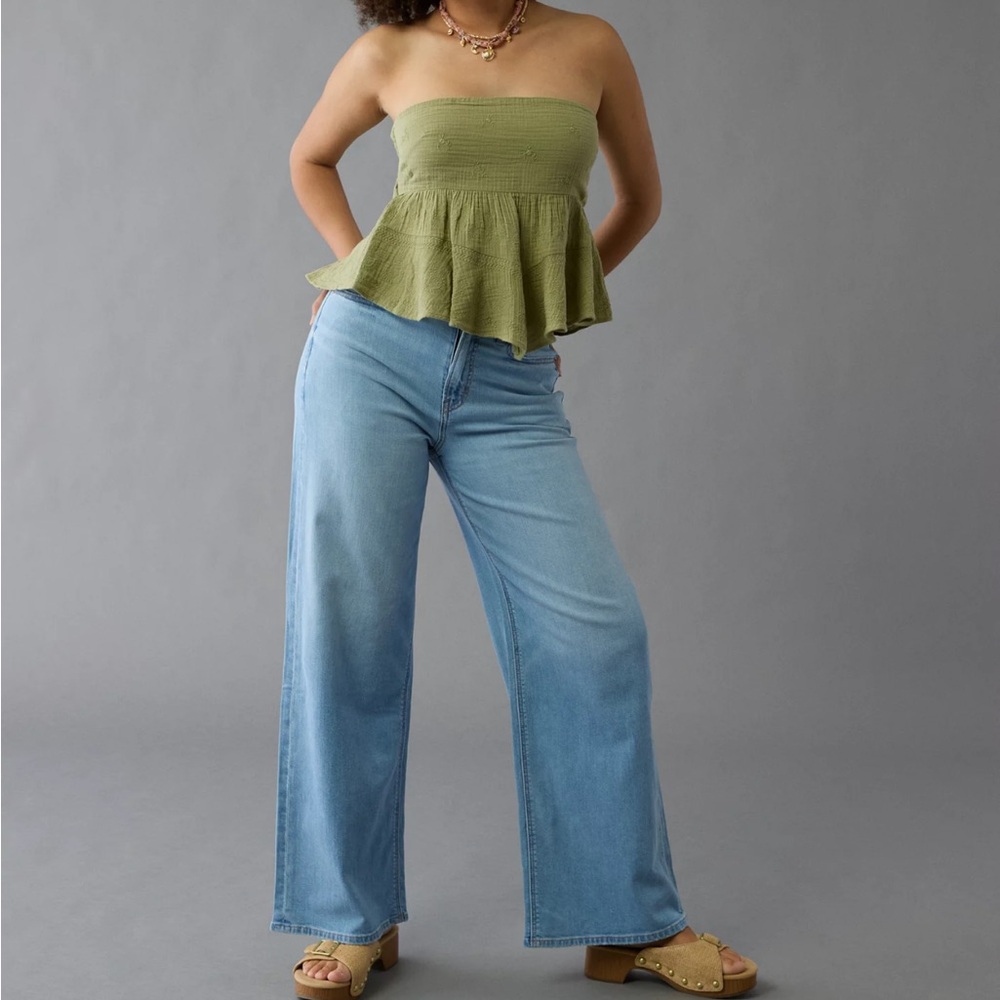 American Eagle Curvy Super High Rise Baggy Wide Leg Dreamy Drape Jeans Tall XL - Picture 10 of 10